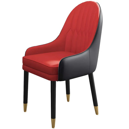 Chaise de salle à manger moderne en cuir avec accoudoirs