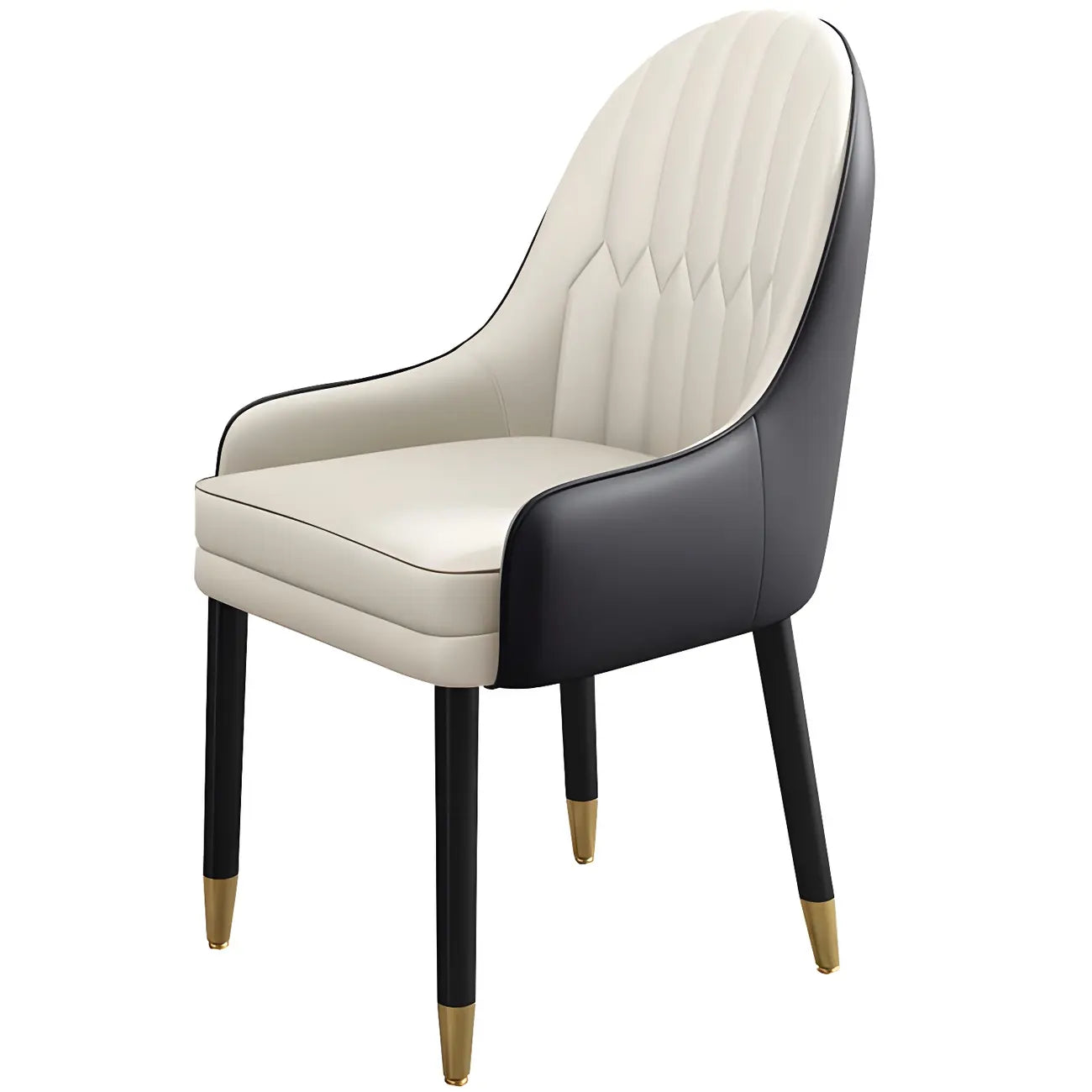 Chaise de salle à manger moderne en cuir avec accoudoirs