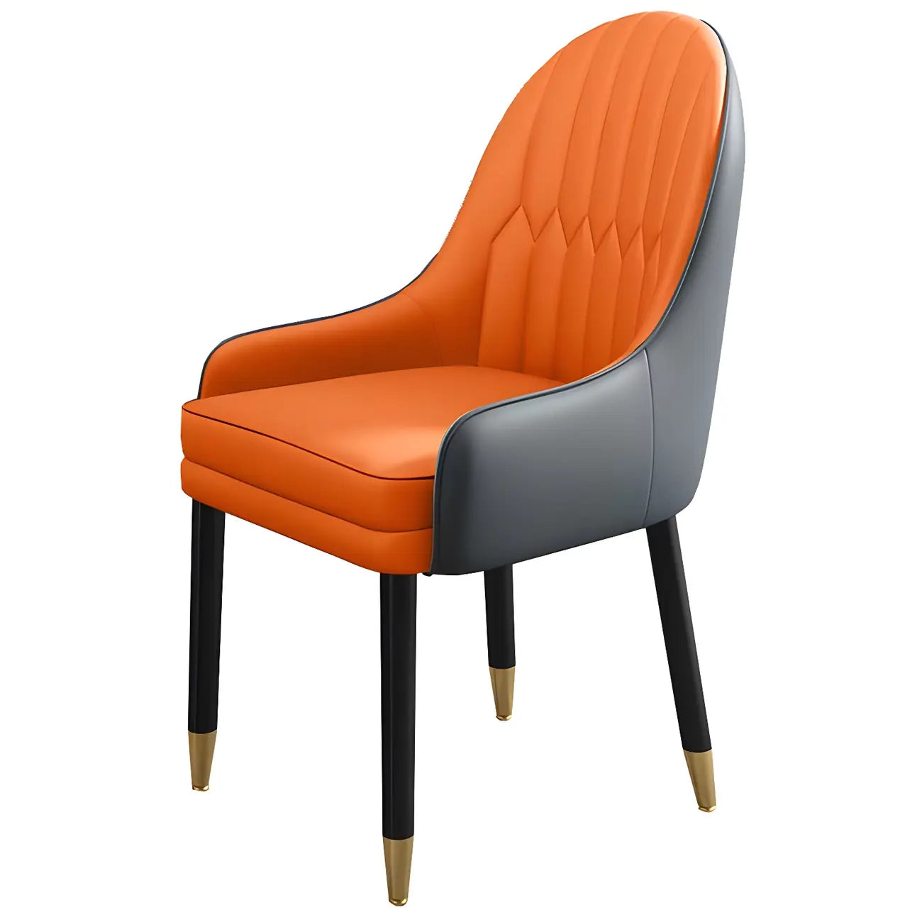 Chaise de salle à manger moderne en cuir avec accoudoirs