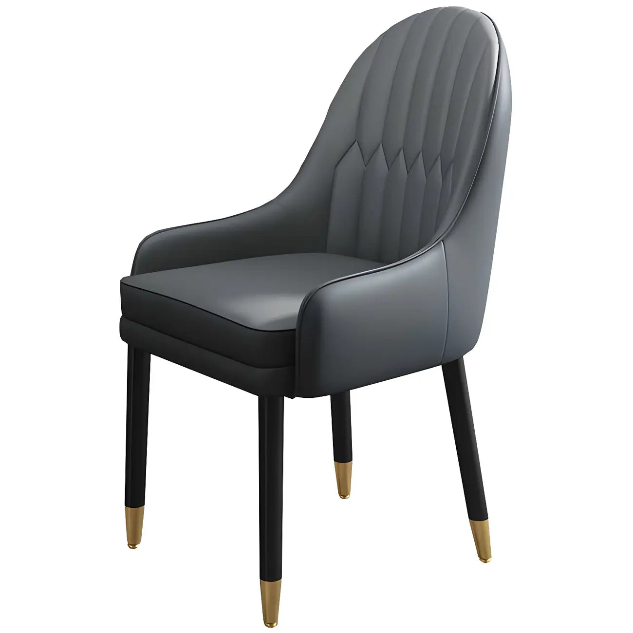 Chaise de salle à manger moderne en cuir avec accoudoirs