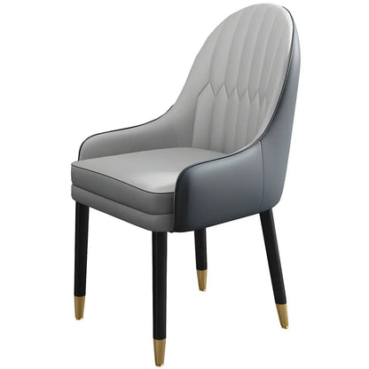 Chaise de salle à manger moderne en cuir avec accoudoirs