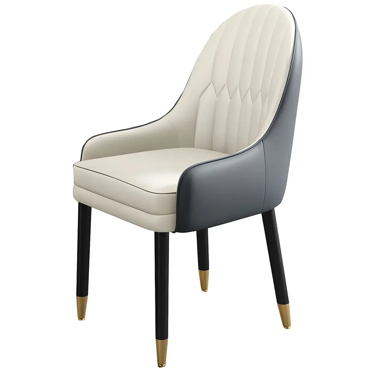Chaise de salle à manger moderne en cuir avec accoudoirs