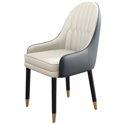 Chaise de salle à manger moderne en cuir avec accoudoirs