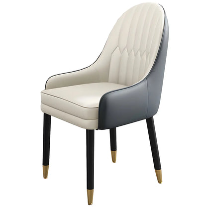 Chaise de salle à manger moderne en cuir avec accoudoirs