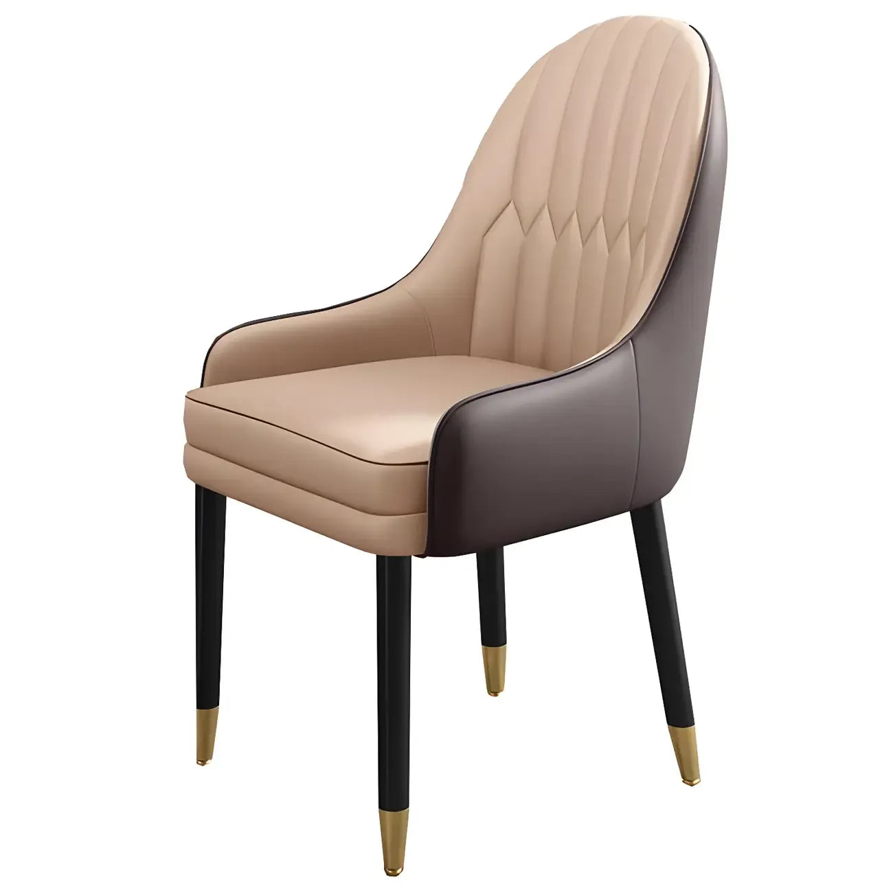Chaise de salle à manger moderne en cuir avec accoudoirs