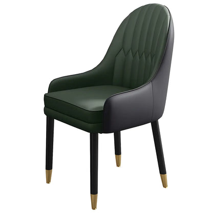 Chaise de salle à manger moderne en cuir avec accoudoirs