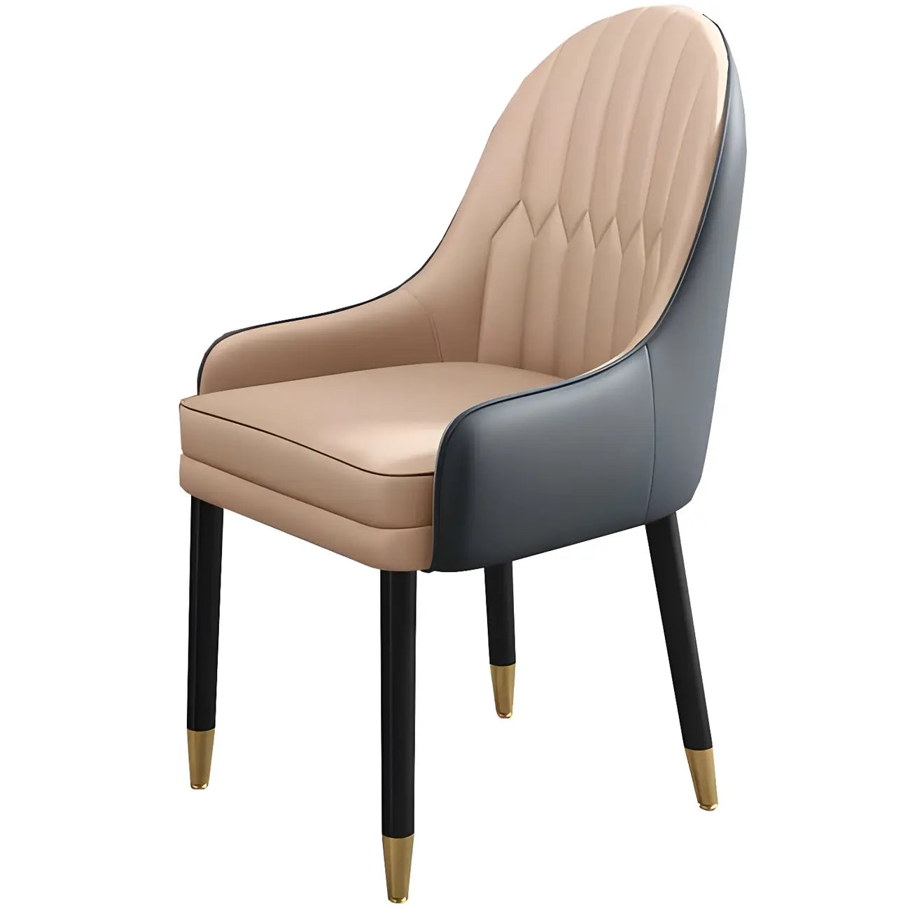 Chaise de salle à manger moderne en cuir avec accoudoirs