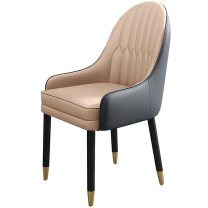 Chaise de salle à manger moderne en cuir avec accoudoirs