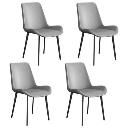 Chaise de salle à manger Parsons sans accoudoirs, revêtue de cuir et inclinée