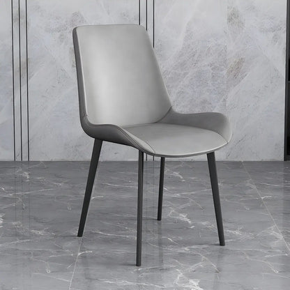 Chaise de salle à manger Parsons sans accoudoirs, revêtue de cuir et inclinée