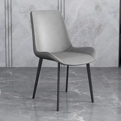 Chaise de salle à manger Parsons sans accoudoirs, revêtue de cuir et inclinée