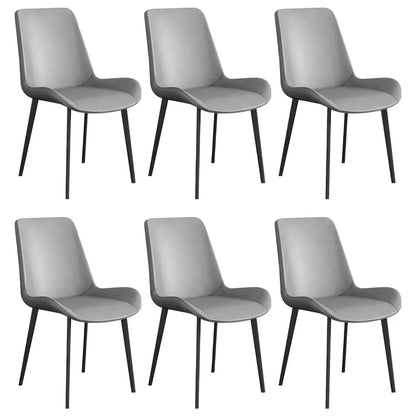 Chaise de salle à manger Parsons sans accoudoirs, revêtue de cuir et inclinée