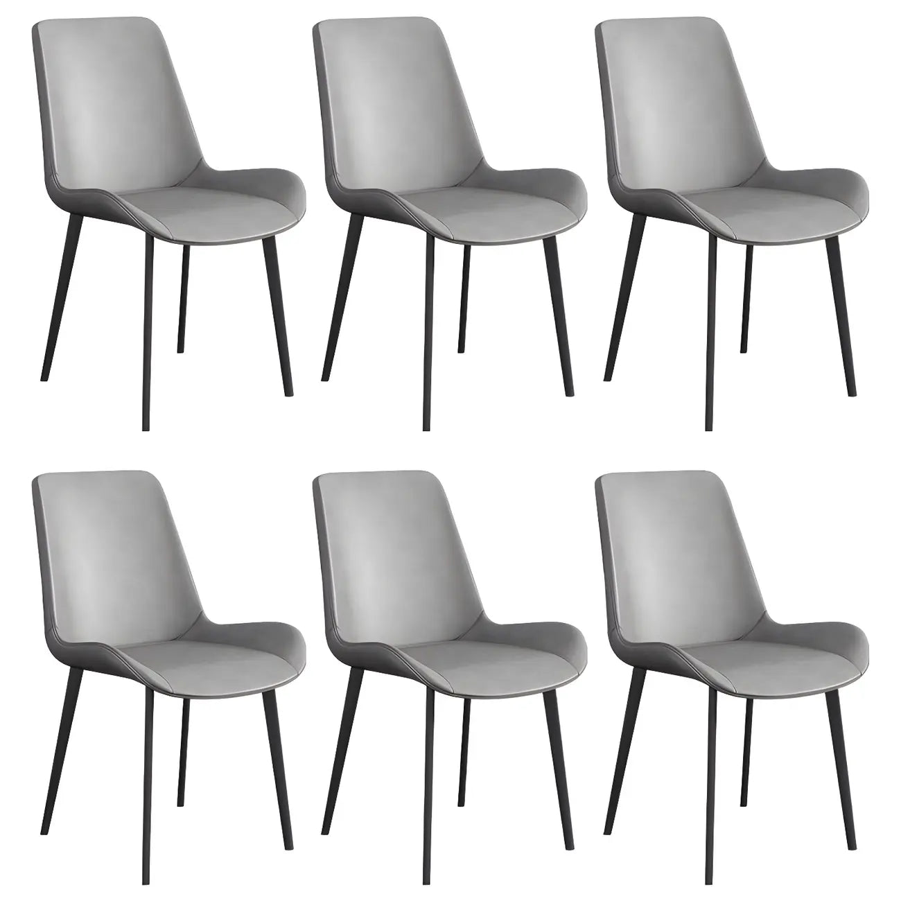 Chaise de salle à manger Parsons sans accoudoirs, revêtue de cuir et inclinée
