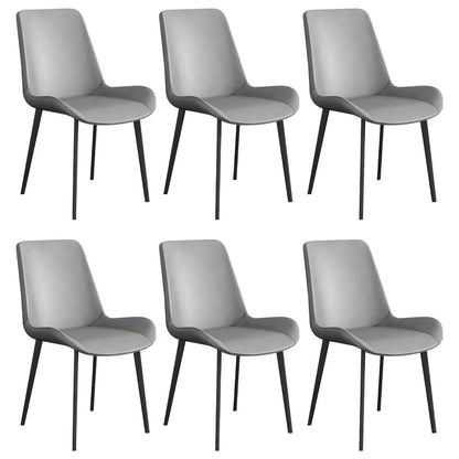 Chaise de salle à manger Parsons sans accoudoirs, revêtue de cuir et inclinée