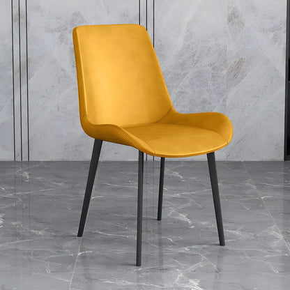 Chaise de salle à manger Parsons sans accoudoirs, revêtue de cuir et inclinée