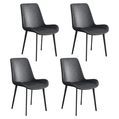 Chaise de salle à manger Parsons sans accoudoirs, revêtue de cuir et inclinée