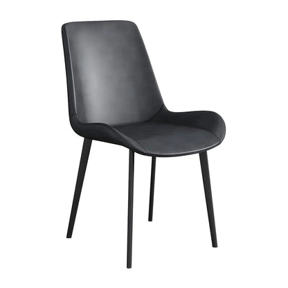Chaise de salle à manger Parsons sans accoudoirs, revêtue de cuir et inclinée