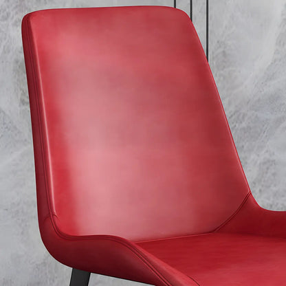 Chaise de salle à manger Parsons sans accoudoirs, revêtue de cuir et inclinée