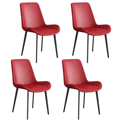Chaise de salle à manger Parsons sans accoudoirs, revêtue de cuir et inclinée