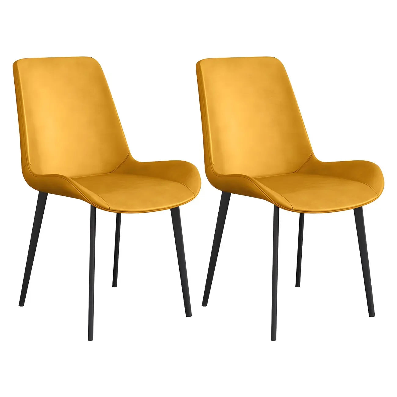 Chaise de salle à manger Parsons sans accoudoirs, revêtue de cuir et inclinée