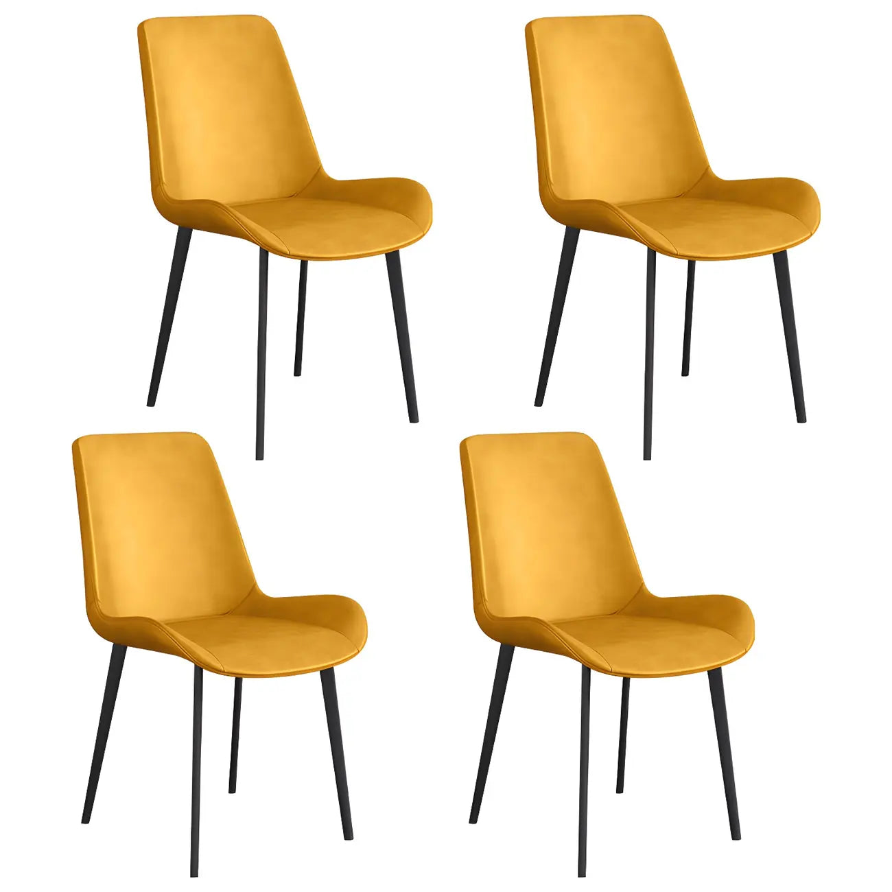 Chaise de salle à manger Parsons sans accoudoirs, revêtue de cuir et inclinée