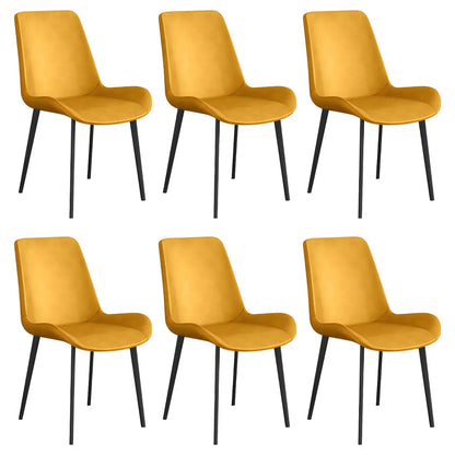 Chaise de salle à manger Parsons sans accoudoirs, revêtue de cuir et inclinée