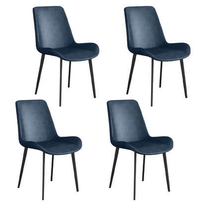 Chaise de salle à manger Parsons sans accoudoirs, revêtue de cuir et inclinée