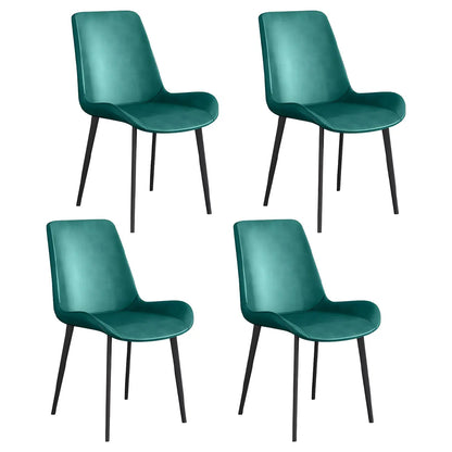 Chaise de salle à manger Parsons sans accoudoirs, revêtue de cuir et inclinée