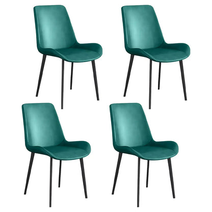 Chaise de salle à manger Parsons sans accoudoirs, revêtue de cuir et inclinée