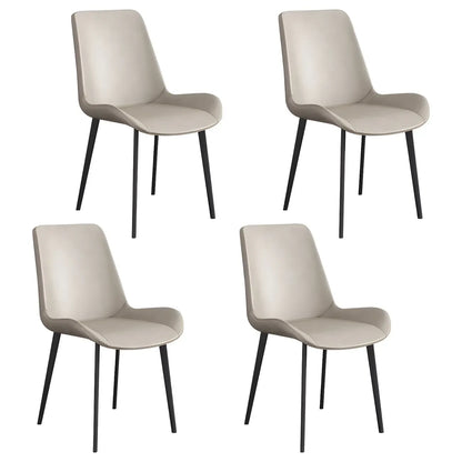 Chaise de salle à manger Parsons sans accoudoirs, revêtue de cuir et inclinée