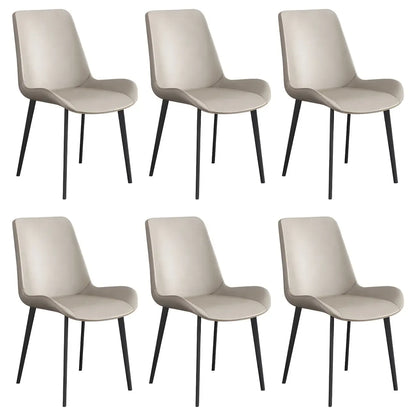 Chaise de salle à manger Parsons sans accoudoirs, revêtue de cuir et inclinée