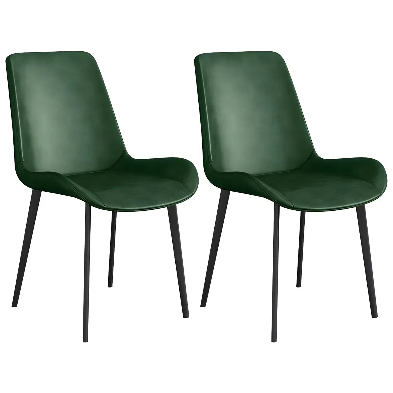 Chaise de salle à manger Parsons sans accoudoirs, revêtue de cuir et inclinée