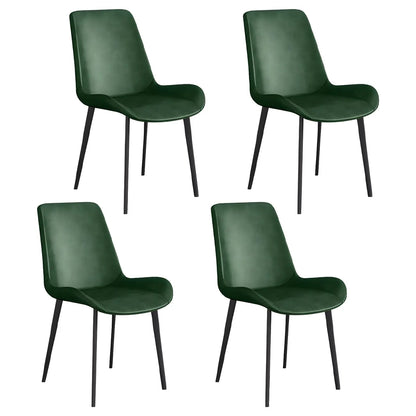 Chaise de salle à manger Parsons sans accoudoirs, revêtue de cuir et inclinée
