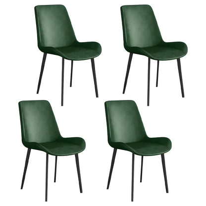Chaise de salle à manger Parsons sans accoudoirs, revêtue de cuir et inclinée