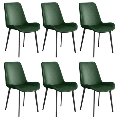 Chaise de salle à manger Parsons sans accoudoirs, revêtue de cuir et inclinée