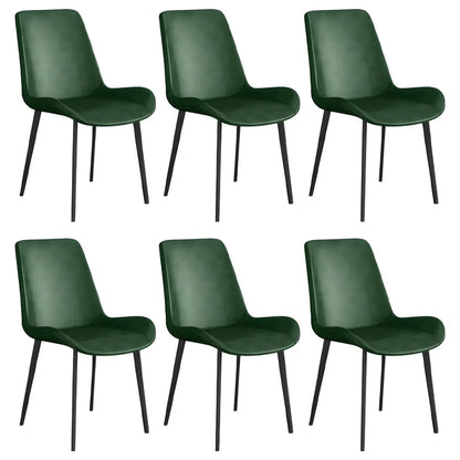 Chaise de salle à manger Parsons sans accoudoirs, revêtue de cuir et inclinée