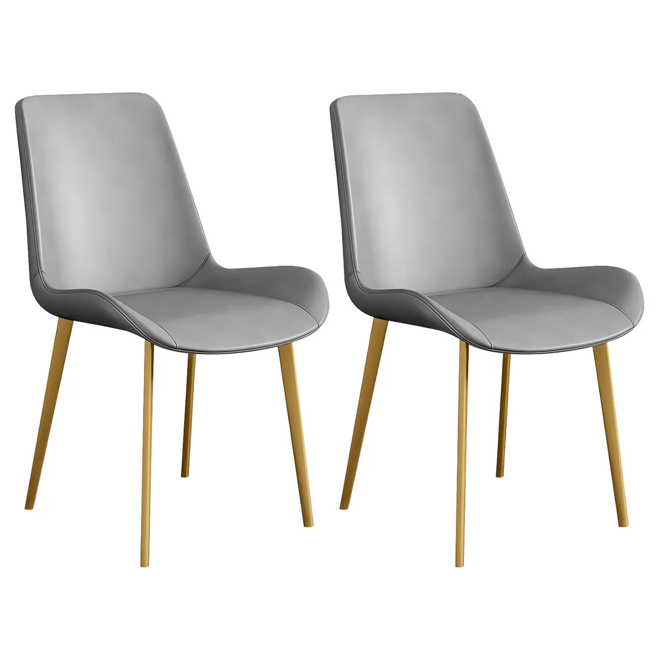 Chaise de salle à manger Parsons sans accoudoirs, revêtue de cuir et inclinée