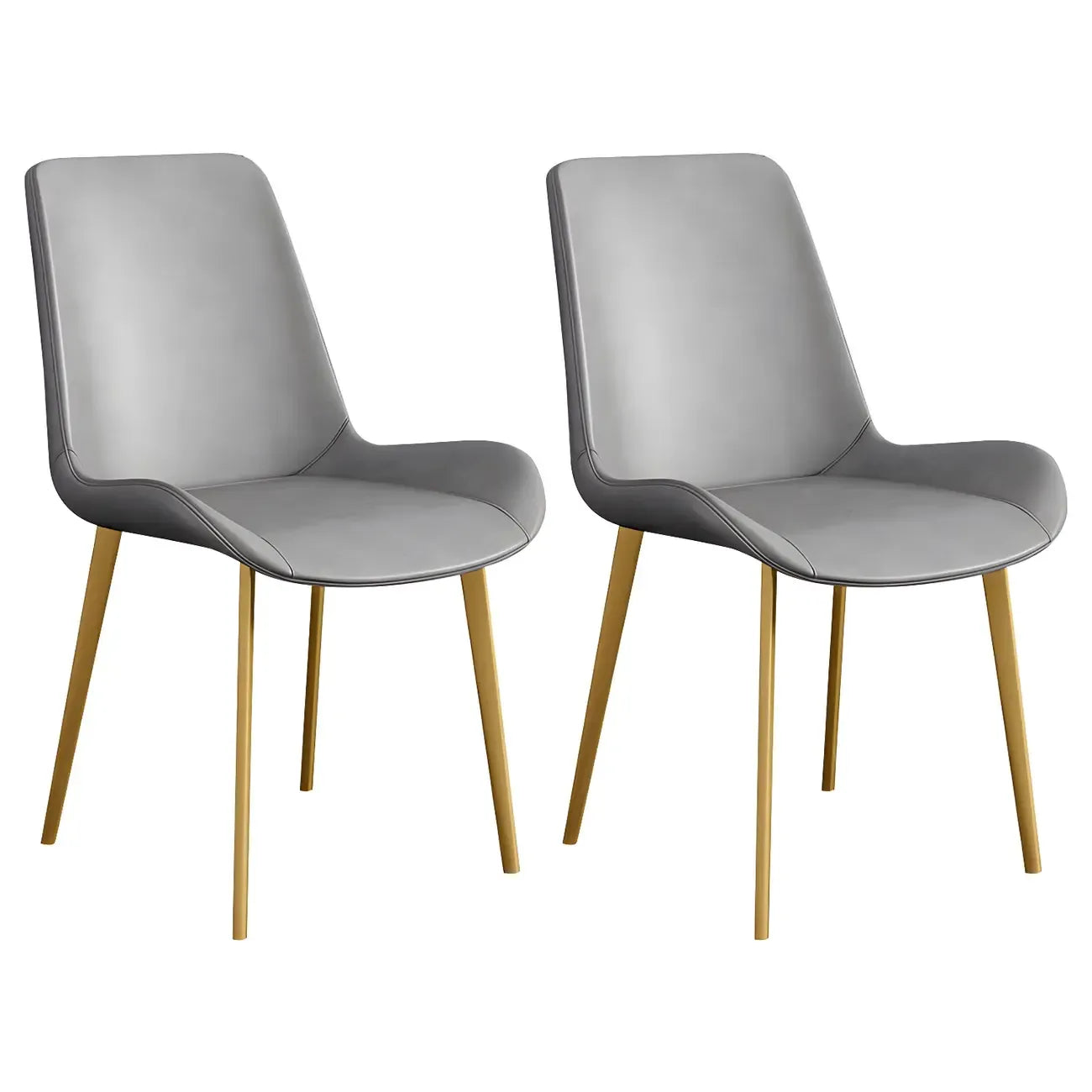 Chaise de salle à manger Parsons sans accoudoirs, revêtue de cuir et inclinée