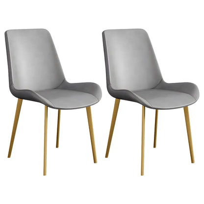 Chaise de salle à manger Parsons sans accoudoirs, revêtue de cuir et inclinée