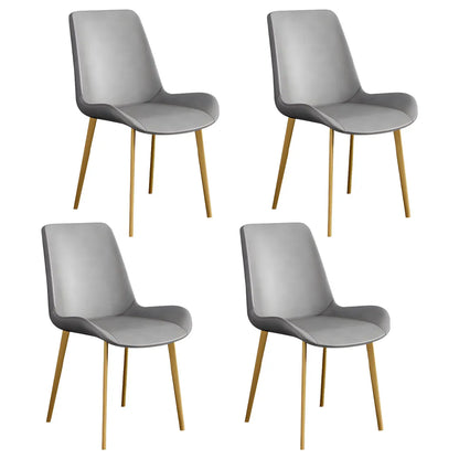 Chaise de salle à manger Parsons sans accoudoirs, revêtue de cuir et inclinée