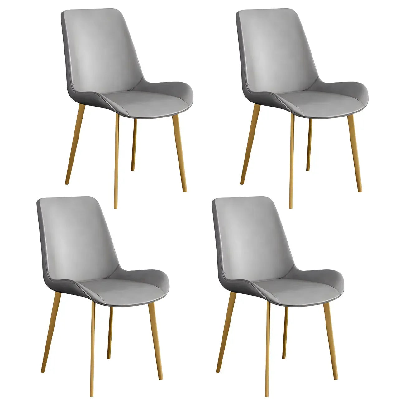 Chaise de salle à manger Parsons sans accoudoirs, revêtue de cuir et inclinée