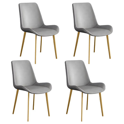 Chaise de salle à manger Parsons sans accoudoirs, revêtue de cuir et inclinée
