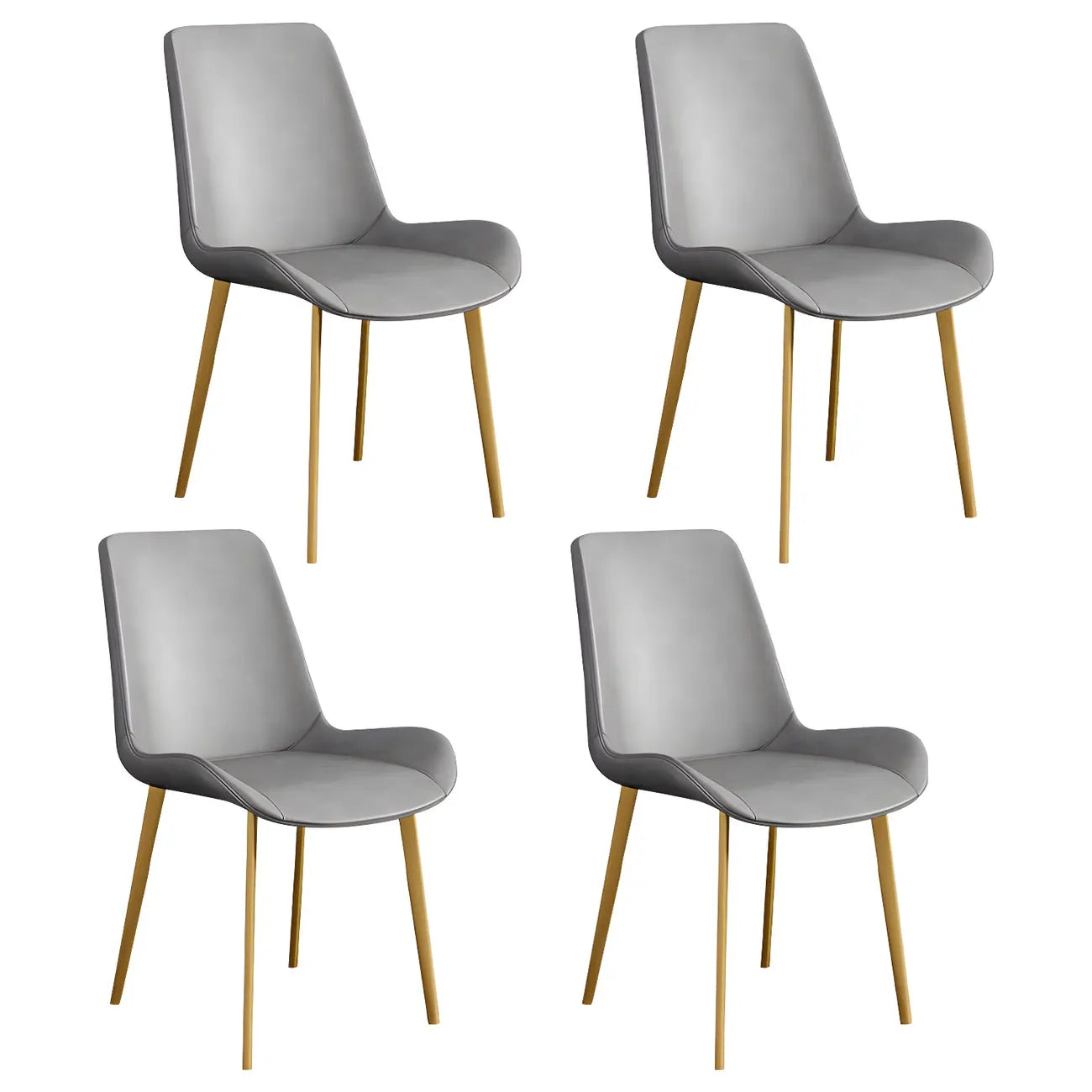 Chaise de salle à manger Parsons sans accoudoirs, revêtue de cuir et inclinée