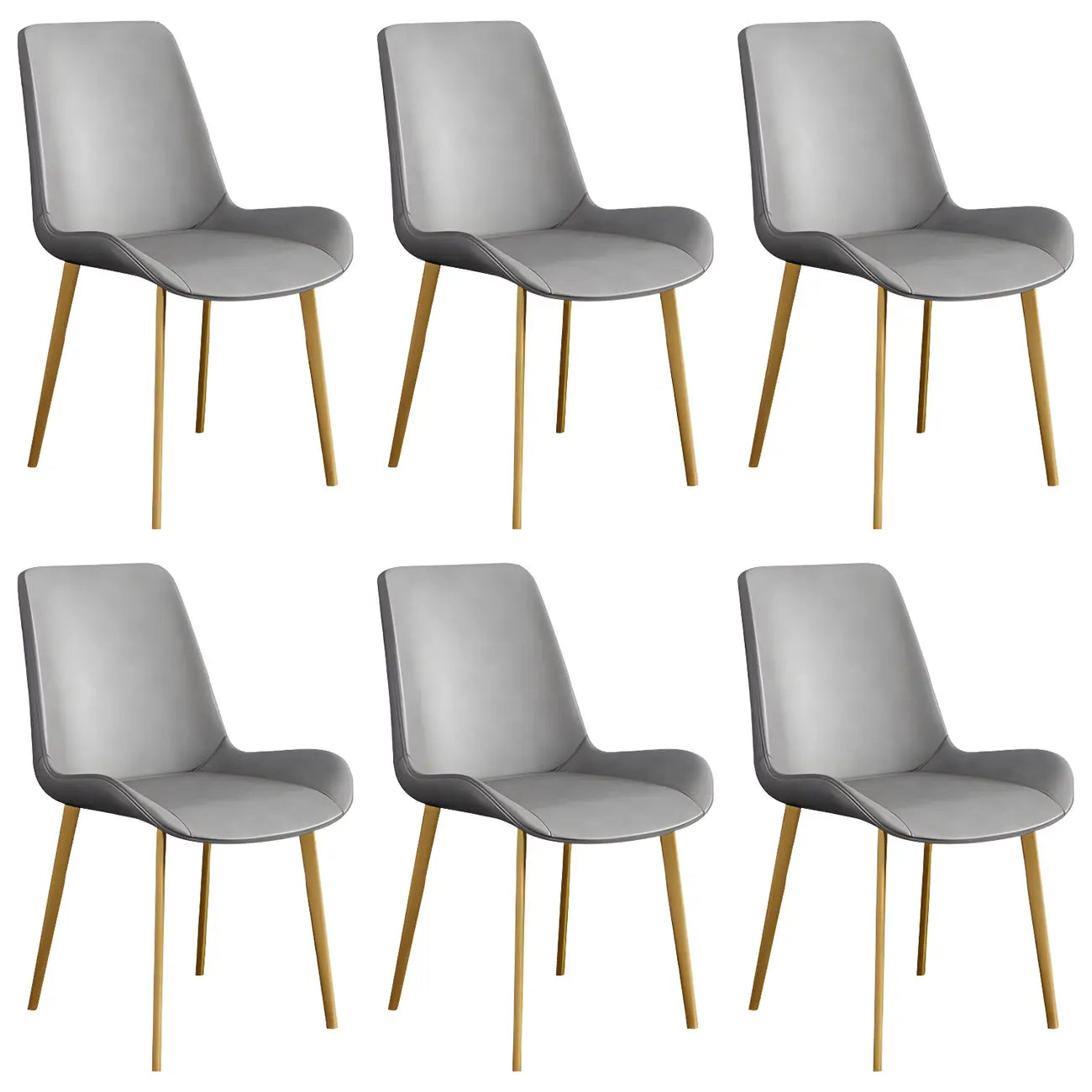 Chaise de salle à manger Parsons sans accoudoirs, revêtue de cuir et inclinée