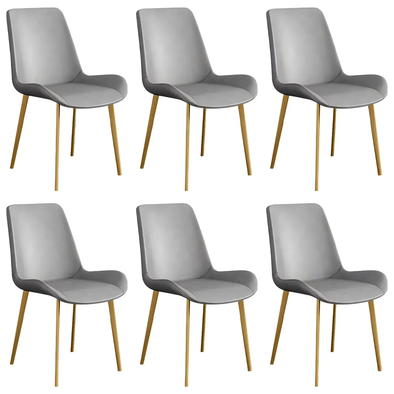 Chaise de salle à manger Parsons sans accoudoirs, revêtue de cuir et inclinée