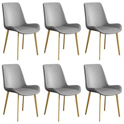 Chaise de salle à manger Parsons sans accoudoirs, revêtue de cuir et inclinée