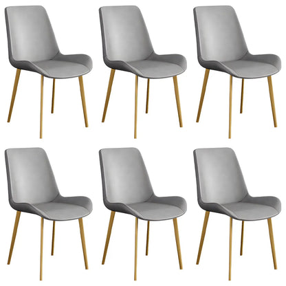 Chaise de salle à manger Parsons sans accoudoirs, revêtue de cuir et inclinée