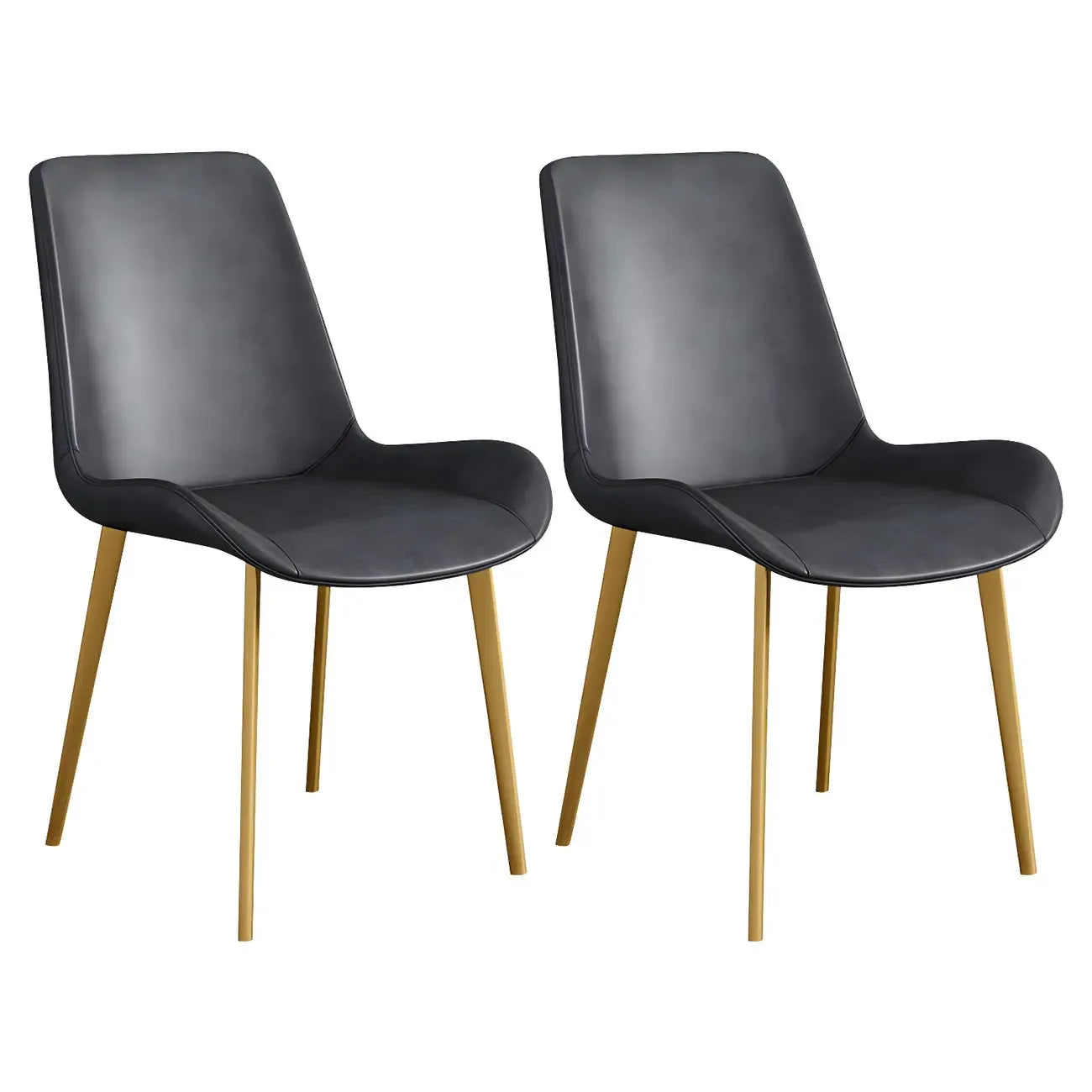 Chaise de salle à manger Parsons sans accoudoirs, revêtue de cuir et inclinée