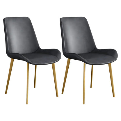 Chaise de salle à manger Parsons sans accoudoirs, revêtue de cuir et inclinée