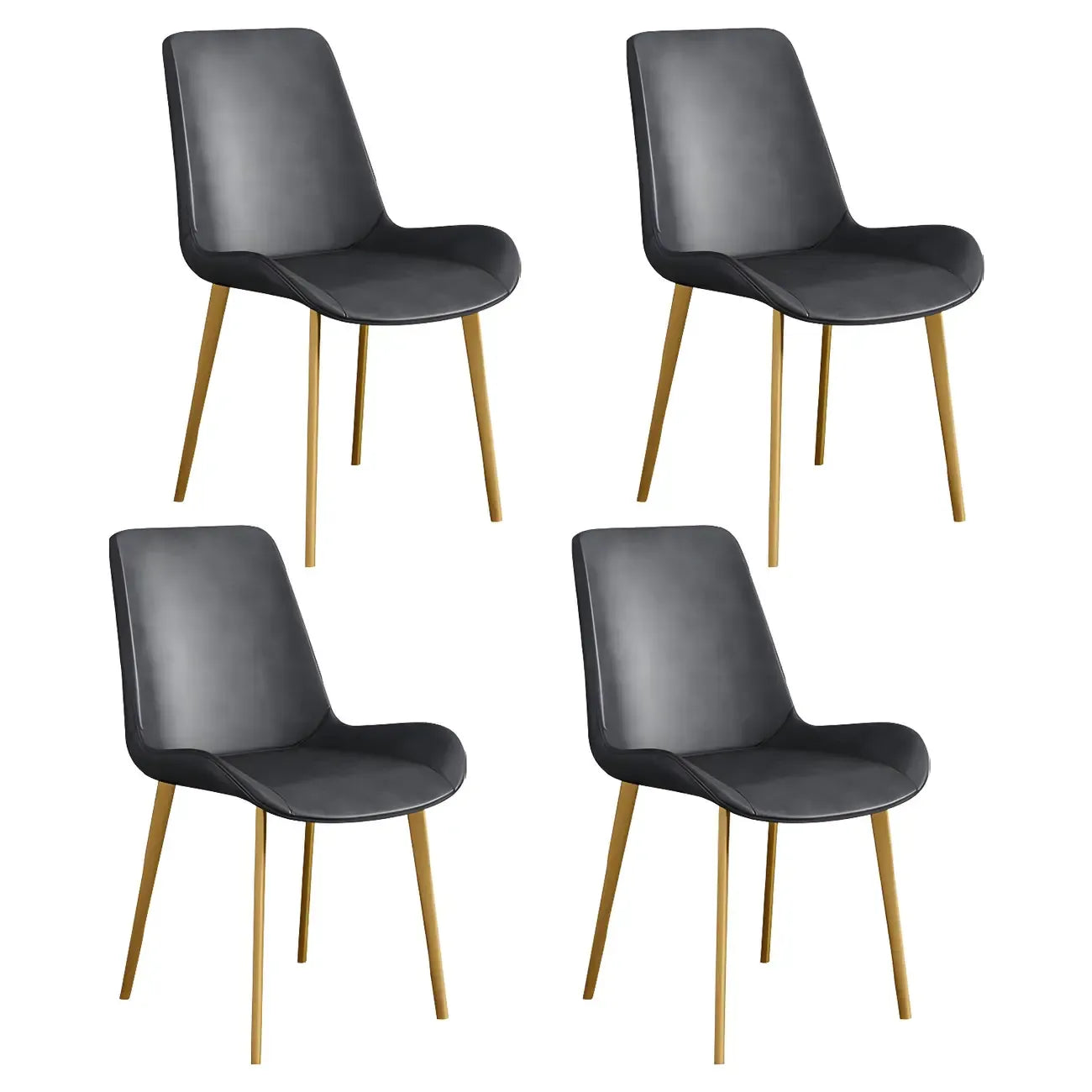 Chaise de salle à manger Parsons sans accoudoirs, revêtue de cuir et inclinée